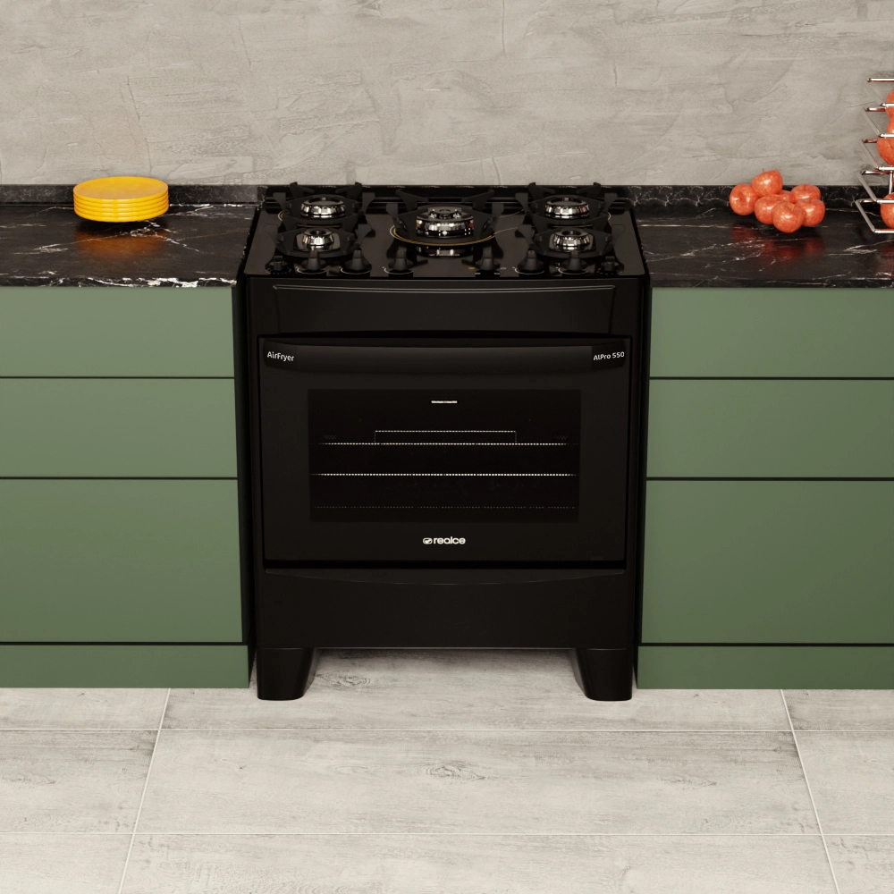 Fogão AlPro 550 5 Bocas – AirFryer e Pedra Pizza 