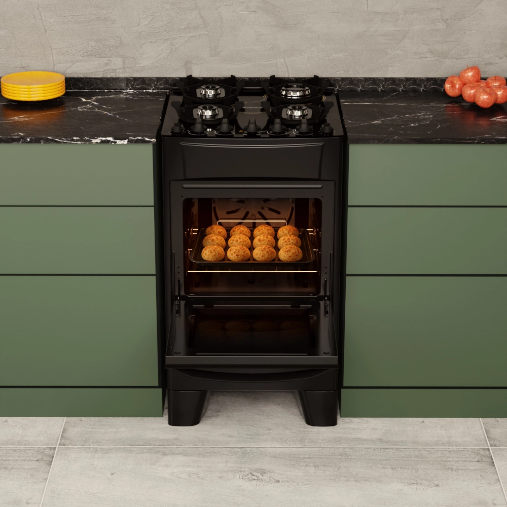 Fogão AlPro 540 4 Bocas – AirFryer e Pedra Pizza 