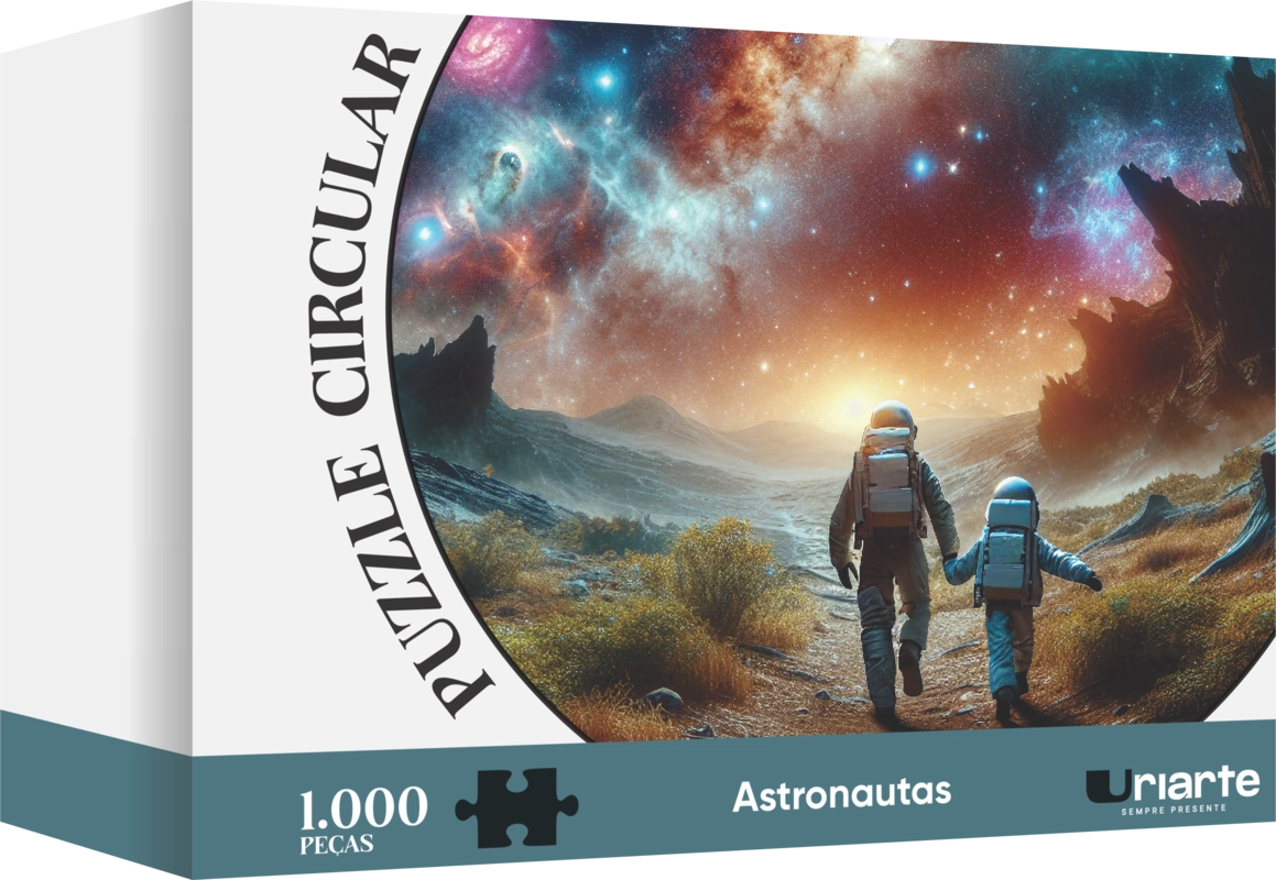 Puzzle Circular 1000 Peças - Astronautas