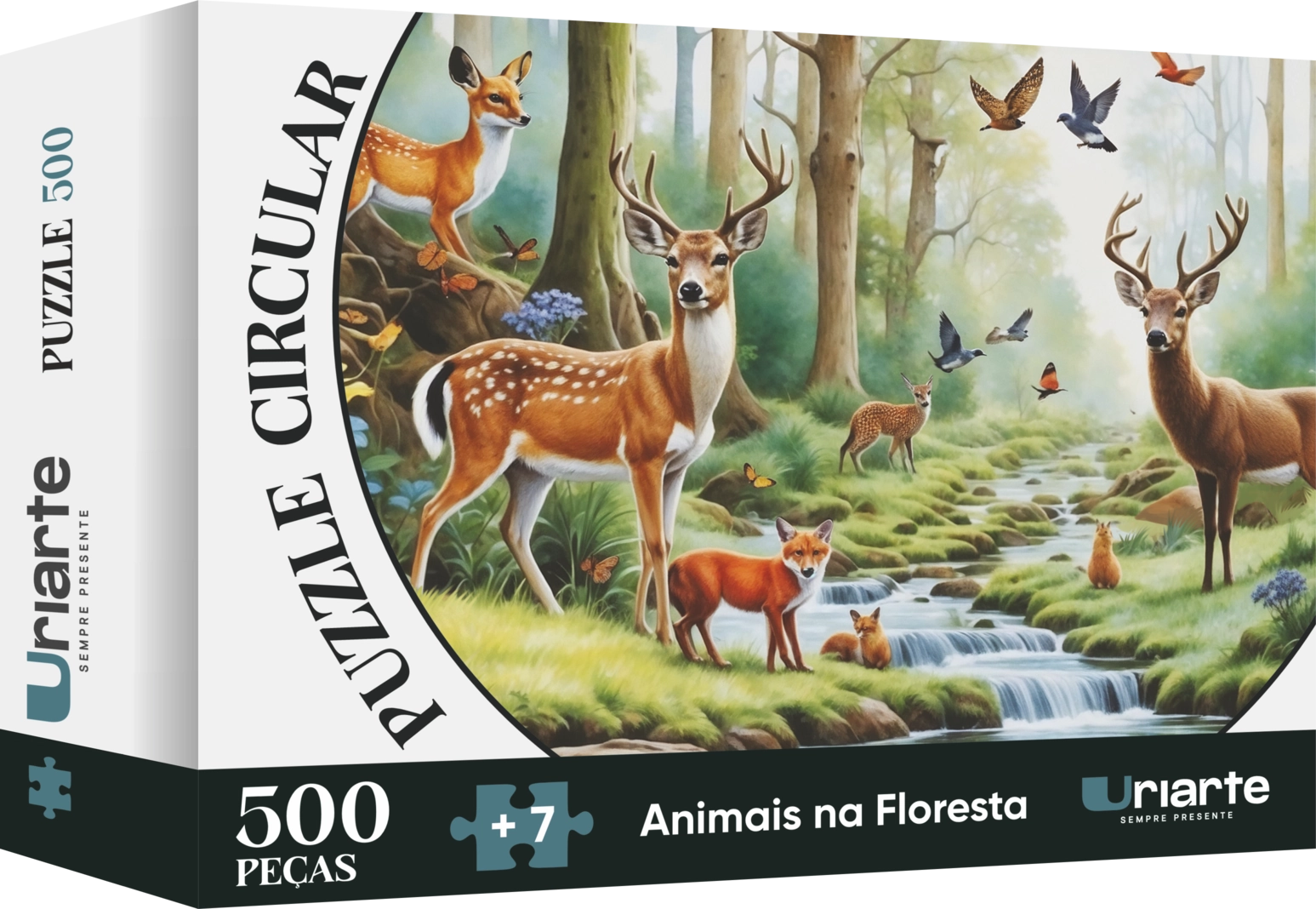 Puzzle Circular 500 Peças - Animais da Floresta