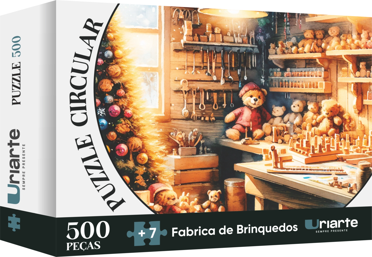 Puzzle Circular 500 Peças - Fábrica de Brinquedos