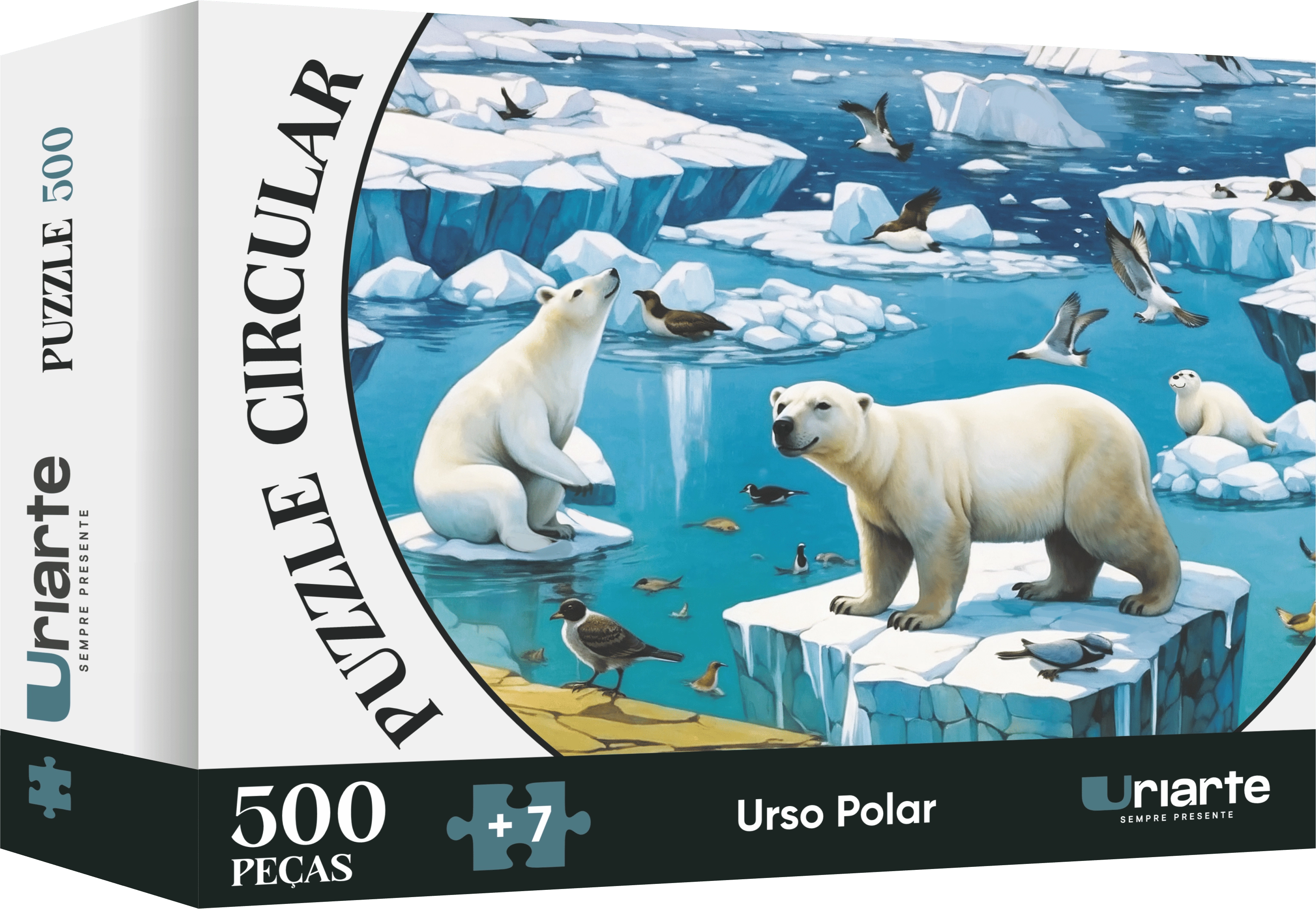 Puzzle Circular 500 Peças - Urso Polar