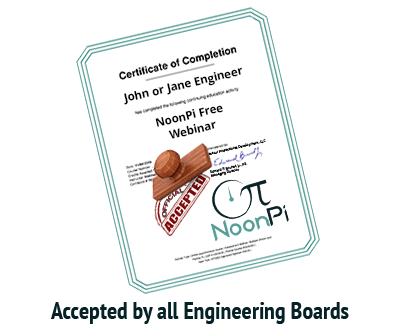 NoonPi credits are accepted by all state engineering boards