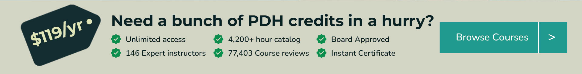 Unlimited PDH subscription just $119 per year