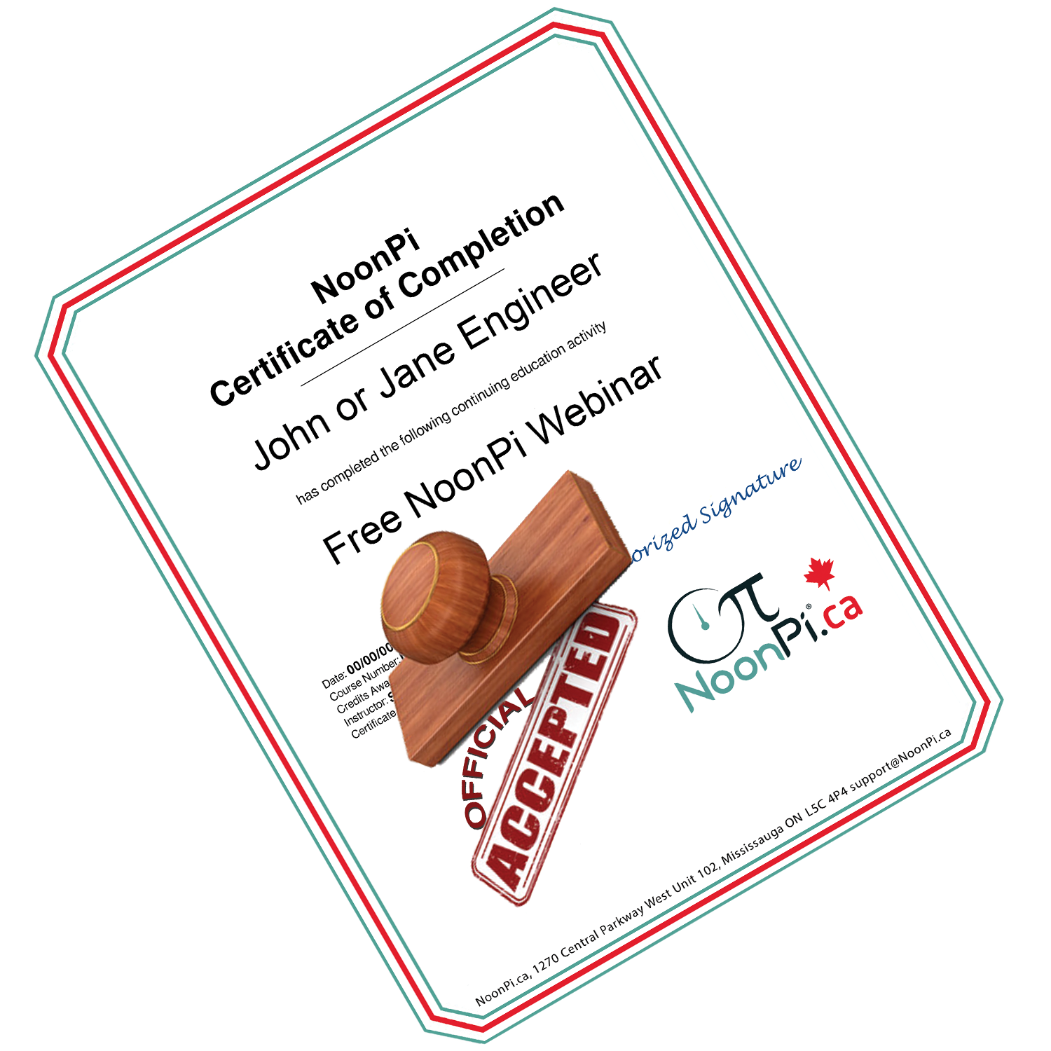 Certificate of Completion - NoonPi Canada