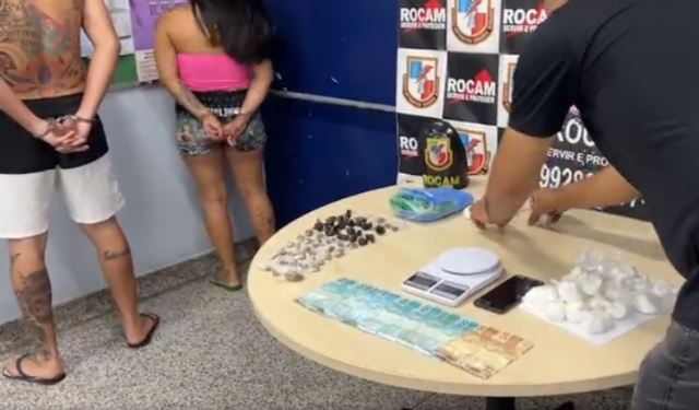 Casal é flagrado vendendo drogas no bairro São Raimundo