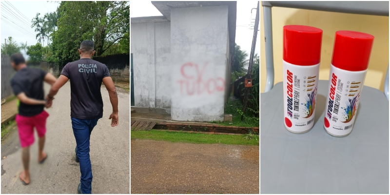 Suspeito de pichar símbolos de facção criminosa é preso em Eirunepé