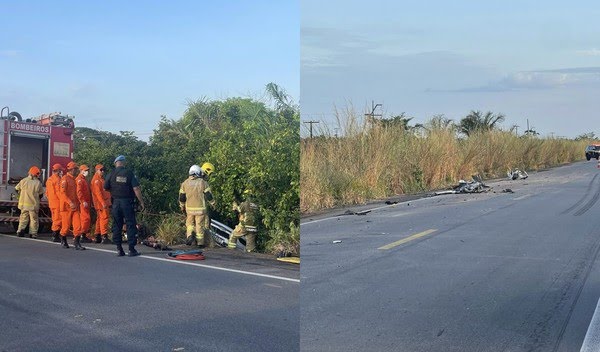 Avó e neta morrem após caçamba atingir carro da família na BR-174
