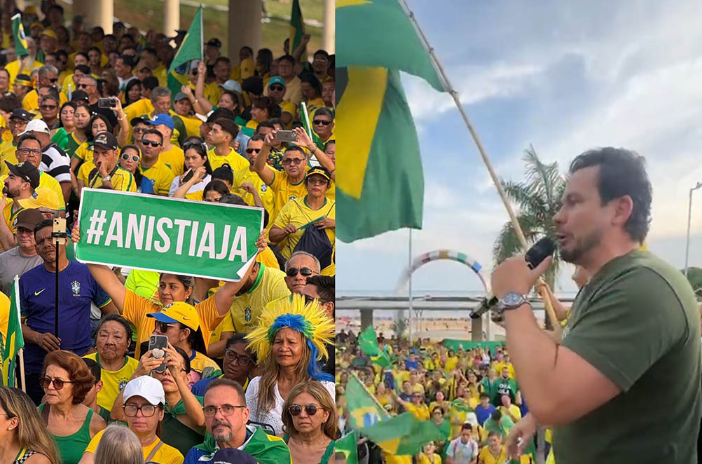 Alberto Neto ataca STF, chama Moraes de 'ditador' e 'nazista' em ato bolsonarista em Manaus