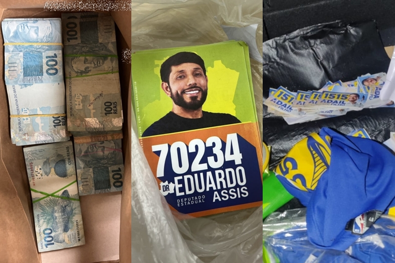 Rocam apreende R$ 70 mil e materiais de campanha em Manaus