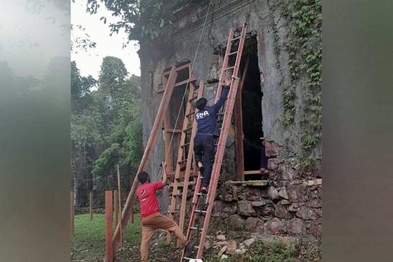 Iphan instala escoras para preservar as Ruínas do Paricatuba, em Iranduba