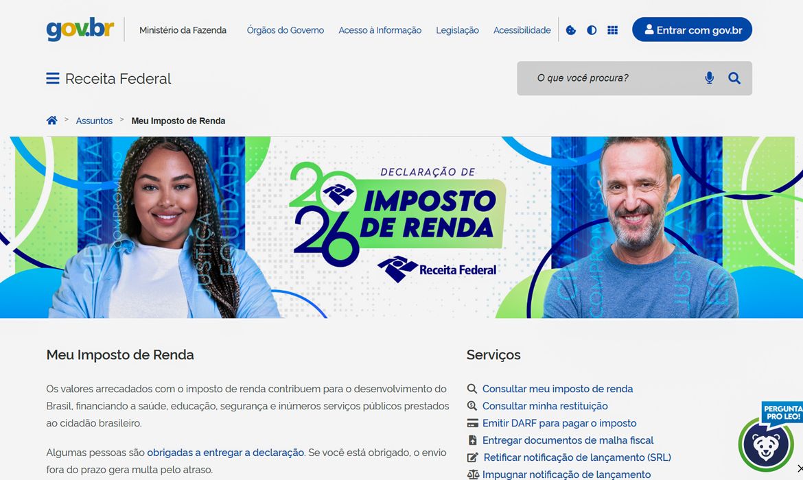 Receita libera programa da declaração do Imposto de Renda 2026