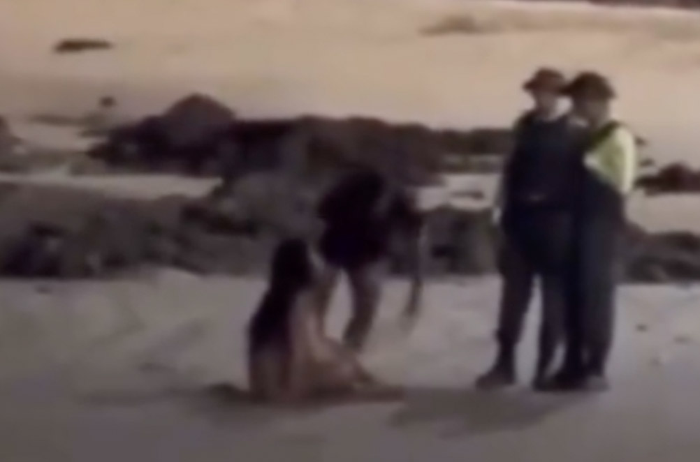 Polícia aborda casal flagrado em ato íntimo na praia