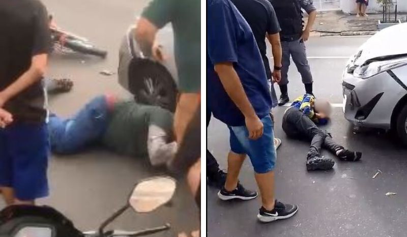 Motoqueiros que cometiam arrastão são atropelados em Manaus