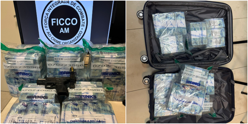 Vídeo: trio é preso em Manaus com R$ 2,5 milhões suspeitos de lavagem de dinheiro