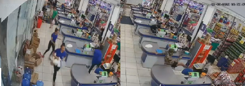 Vídeo: Assalto em mercadinho deixa clientes em pânico