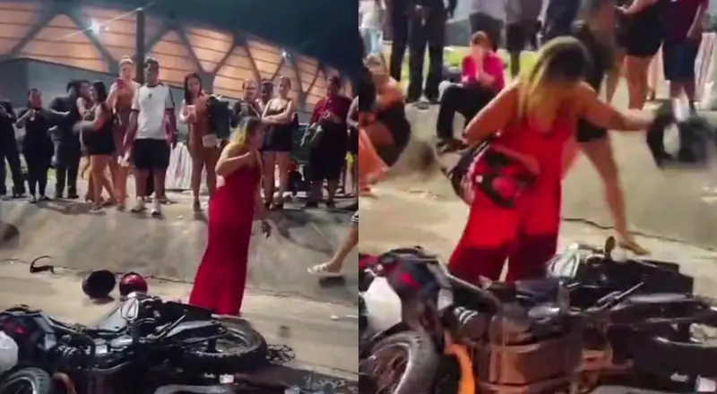 Vídeo: mulher destrói moto após suposta traição em show do Pablo em Manaus