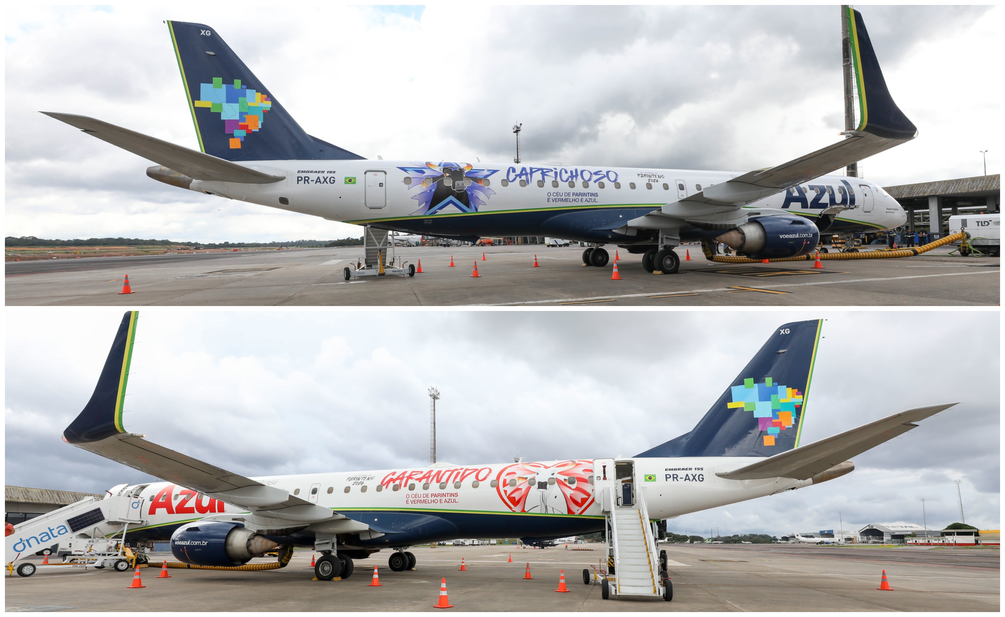 Azul apresenta aeronave com duas cores em homenagem ao Festival de Parintins