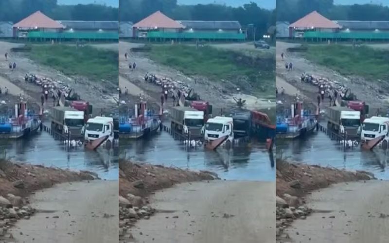 Vídeo: travessia de balsa na BR-319 é paralisada pela segunda vez nesta semana
