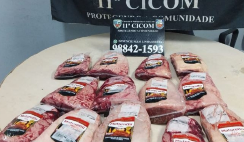 Homem é preso após furtar peças de carne de supermercado em Manaus