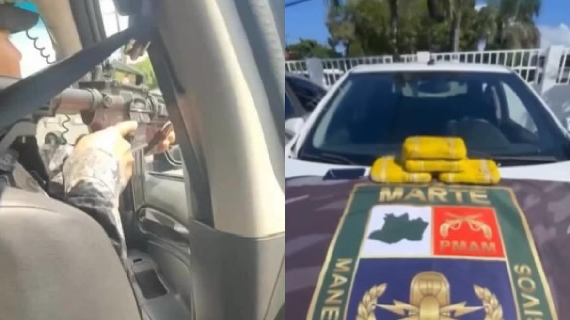 Vídeo: suspeito joga droga pela janela e é capturado durante perseguição em Manaus