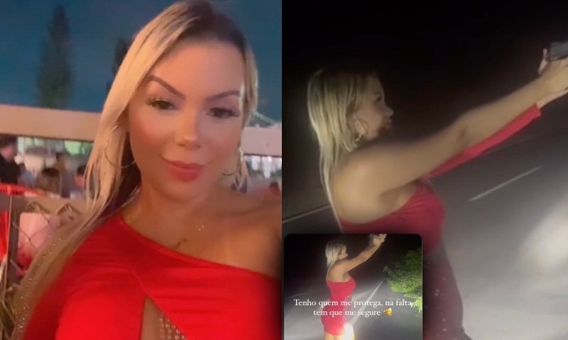 Influencer de Manaus é flagrada ostentando arma e atirando durante a madrugada