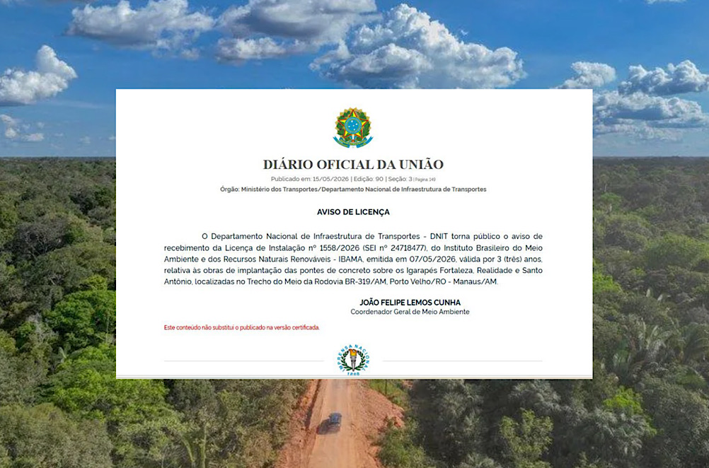 DNIT recebe licença do Ibama para construção de pontes no trecho do meio da BR-319