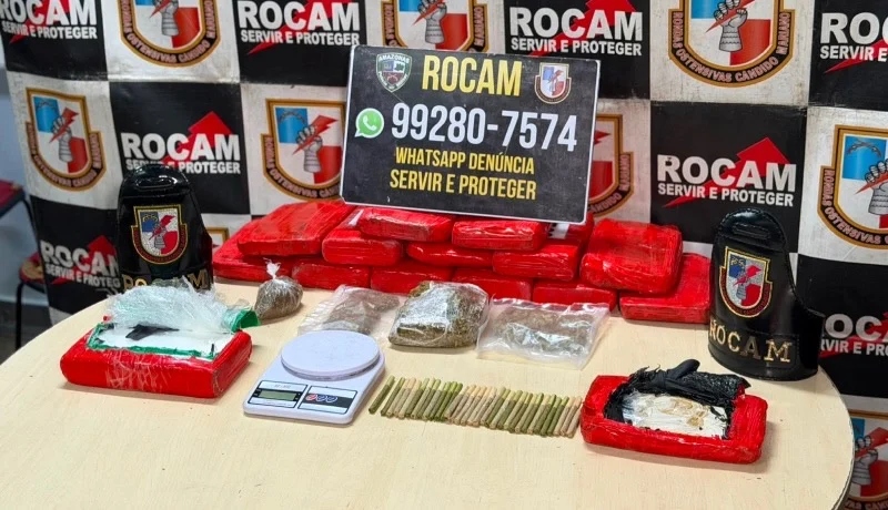 Rocam apreende mais de 15 quilos de drogas em imóvel abandonado no Educandos