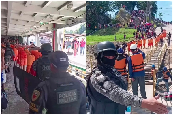 Vídeo: detentos de Manicoré são transferidos para Manaus