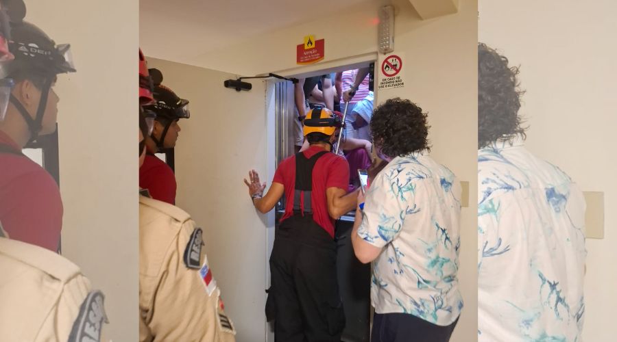Bombeiros resgatam turistas presos em elevador de hotel no Centro de Manaus