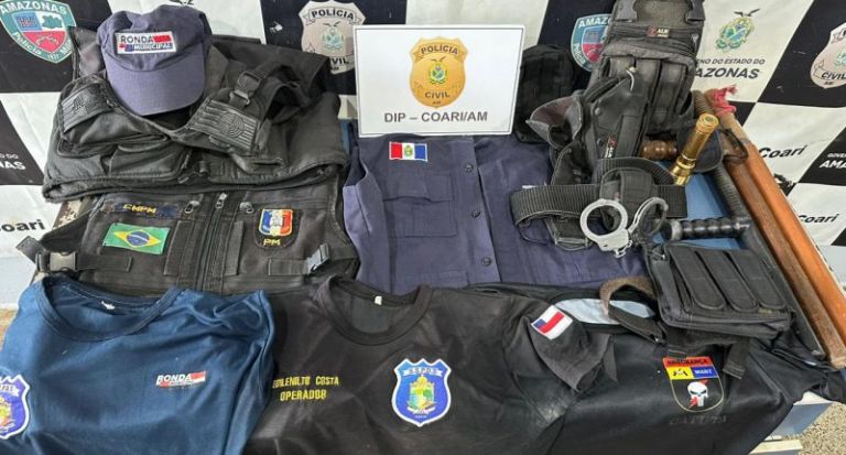 Investigado por vários crimes é preso com fardamento policial no AM
