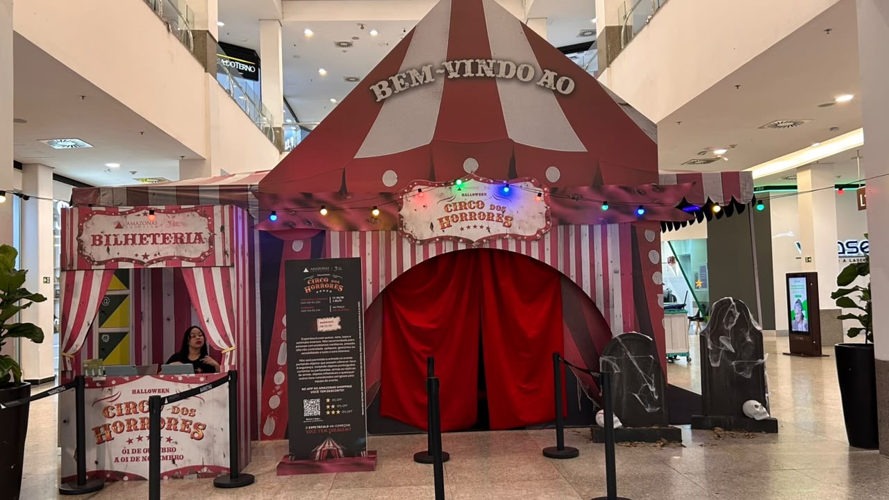 Halloween do Amazonas Shopping traz Circo dos Horrores com experiência imersiva