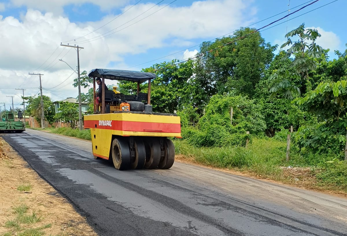 Obra de pavimentação do sistema viário de Boa Vista do Ramos avança