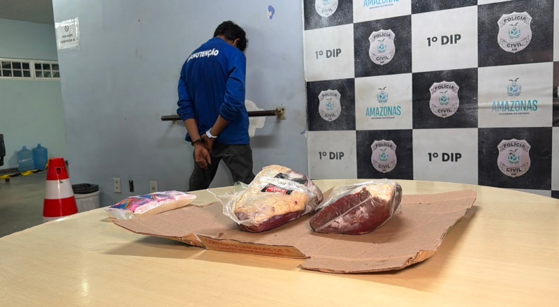 Homem é preso após furtar peças de picanha de atacadão em Manaus