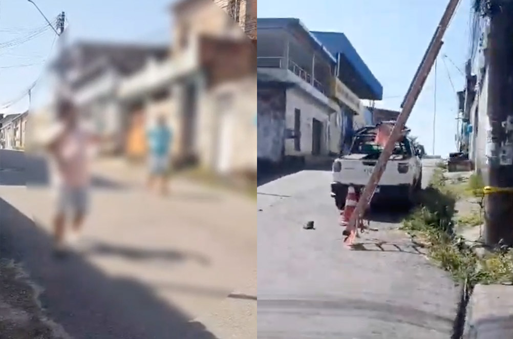 Vídeo: Morador destrói carro da Amazonas Energia durante vistoria de 'gato' em Manaus