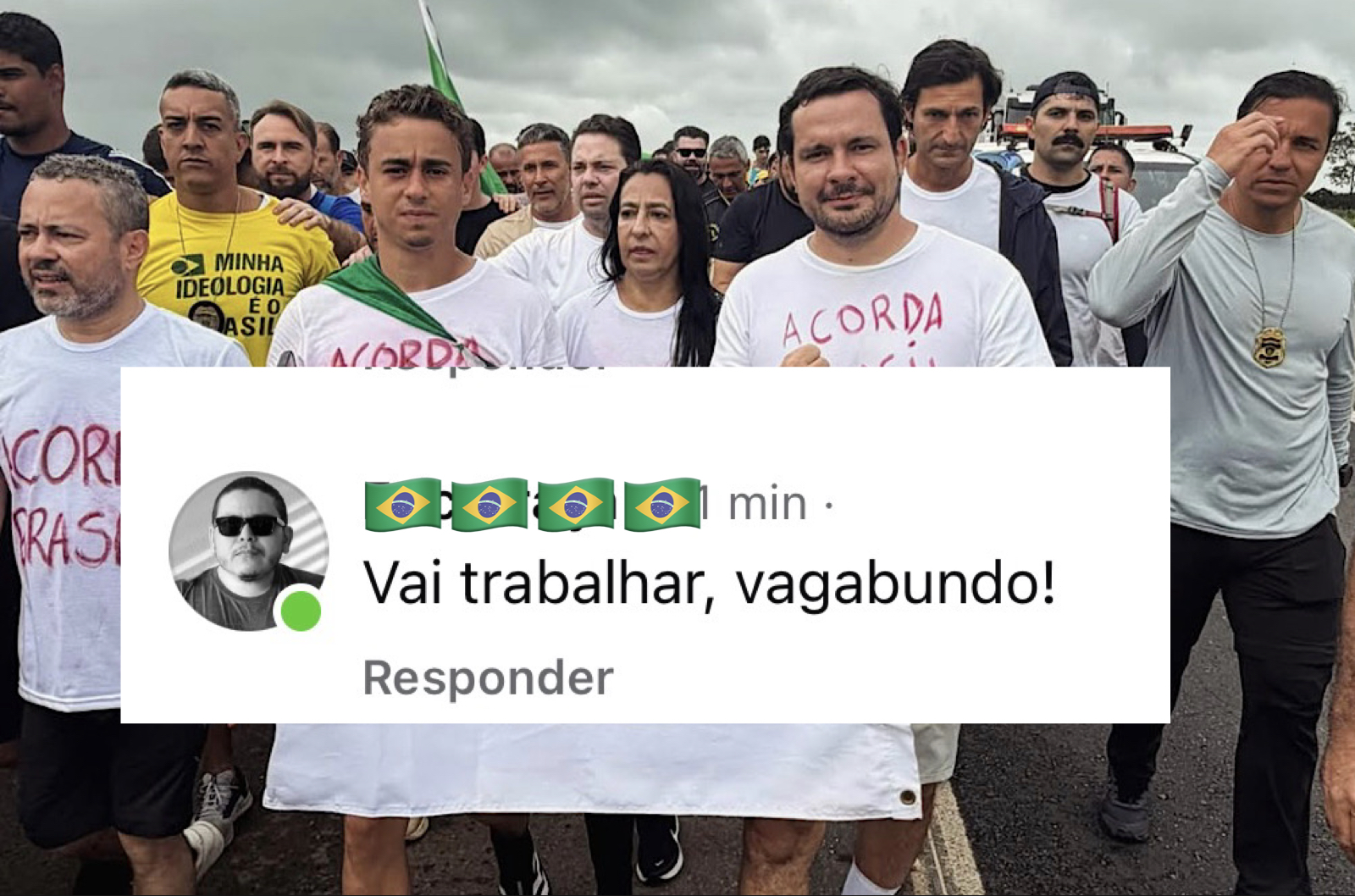 Alberto Neto é massacrado por participar de caminhada com Nikolas: 'Vai trabalhar'