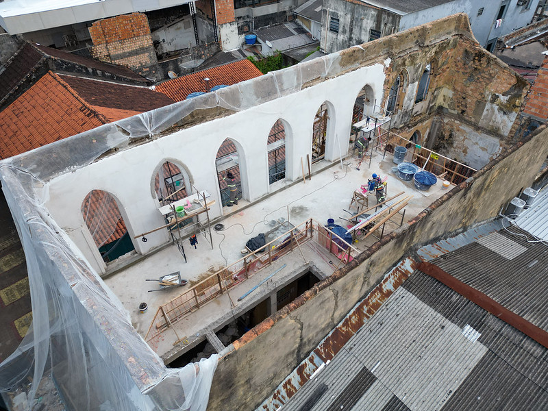 Obra de recuperação do Casarão de São Vicente avança no Centro Histórico