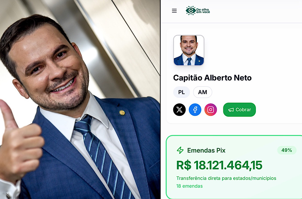 Capitão Alberto Neto lidera emendas Pix na bancada do Amazonas