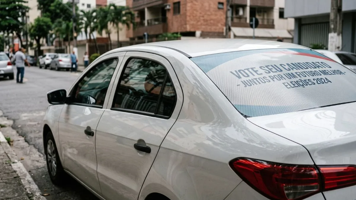 Carros de aplicativo não podem ter adesivo de propaganda eleitoral