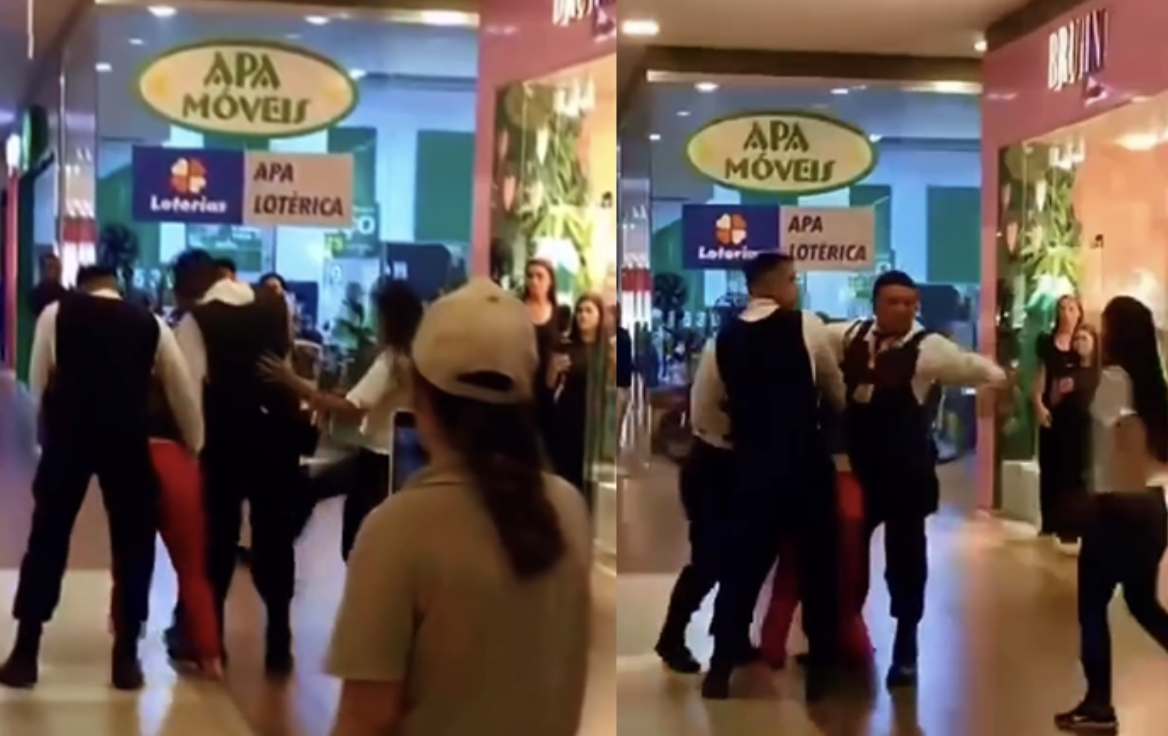 Vídeo: Mulheres agridem segurança no shopping Via Norte; veja