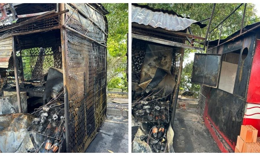 Vídeo: Quiosques são atingidos por incêndio na orla do Amarelinho, no Educandos