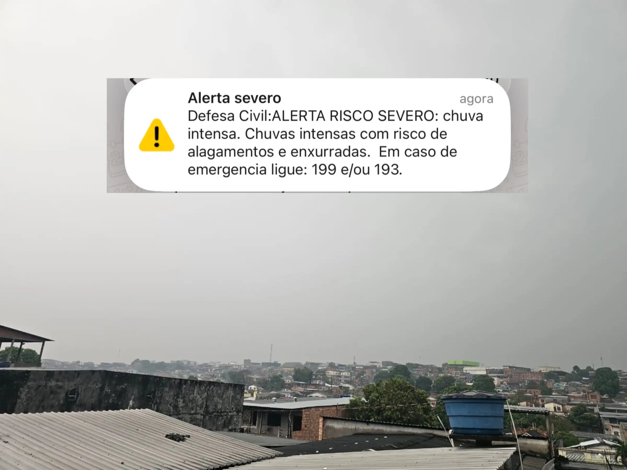 Defesa Civil emite alerta para chuva intensa e alagamento em Manaus