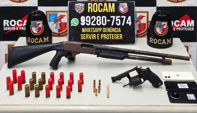 Trio é preso com armas e munições em ramal no bairro Lago Azul