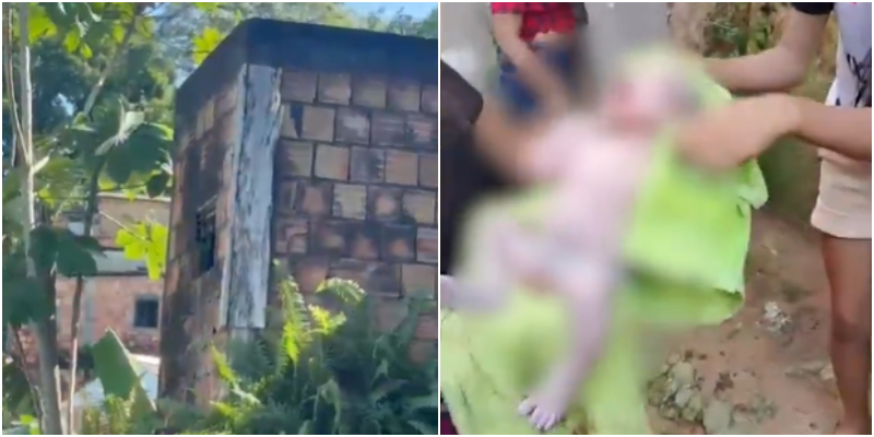 Recém-nascido é encontrado após ser arremessado em barranco pela mãe em Manaus