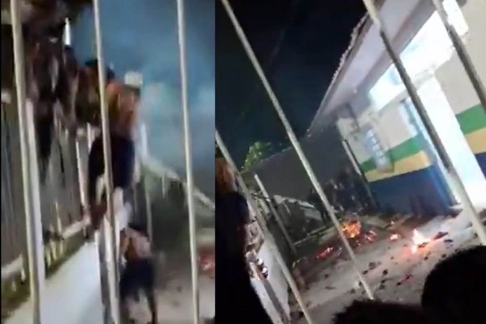 Vídeos: Preso é espancado e queimado vivo após multidão invadir delegacia de Tonantins