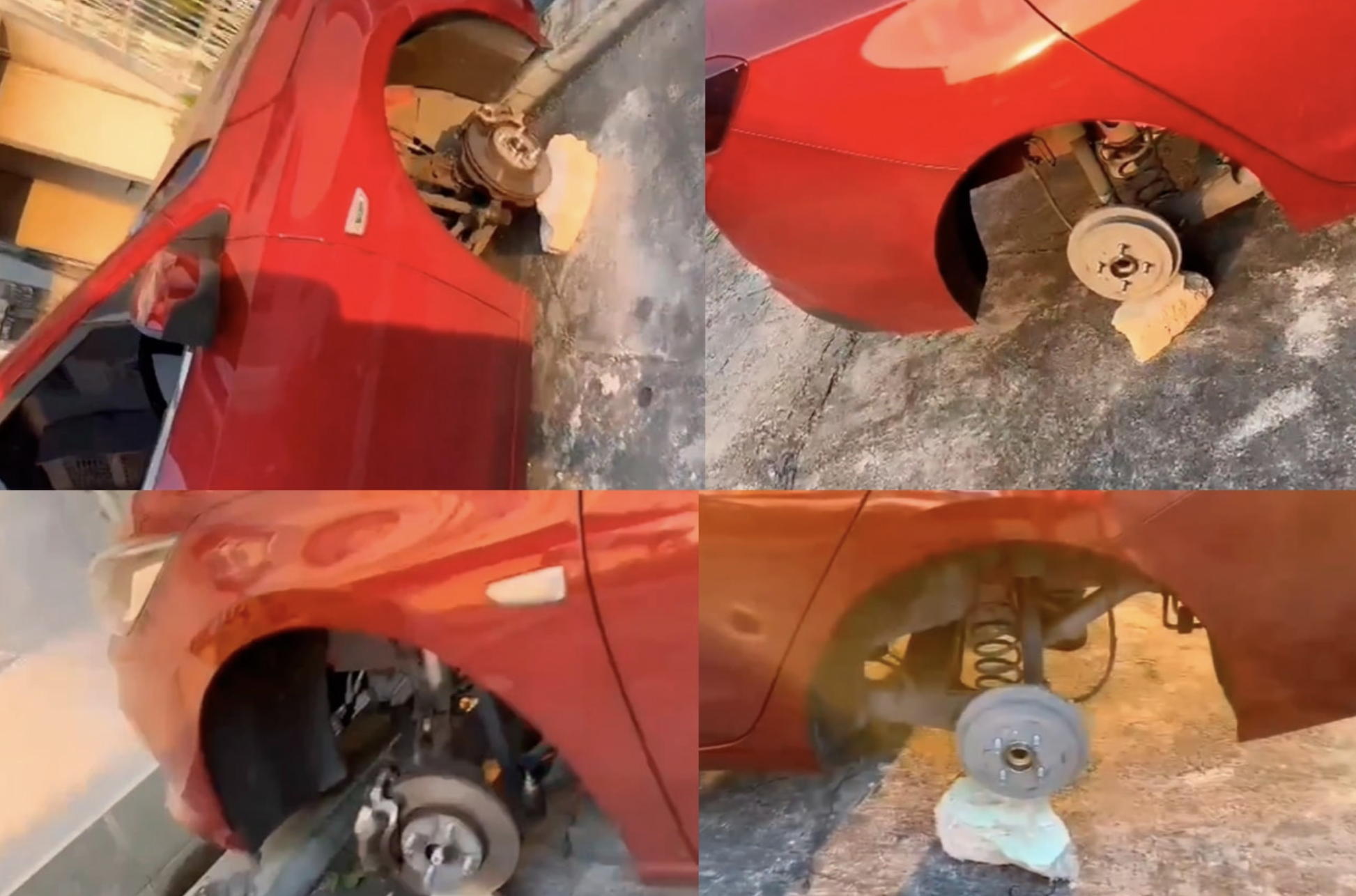 Vídeo: Carros tem os quatro pneus levados em Manaus