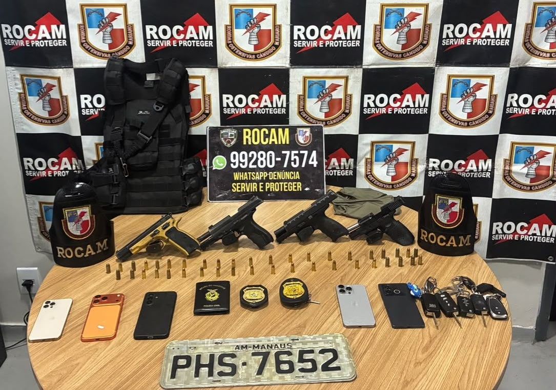 Grupo é preso com armas e distintivos da PC-AM em Iranduba