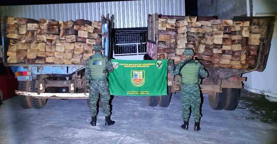 Polícia apreende 32 metros cúbicos de madeira serrada em Manacapuru no AM