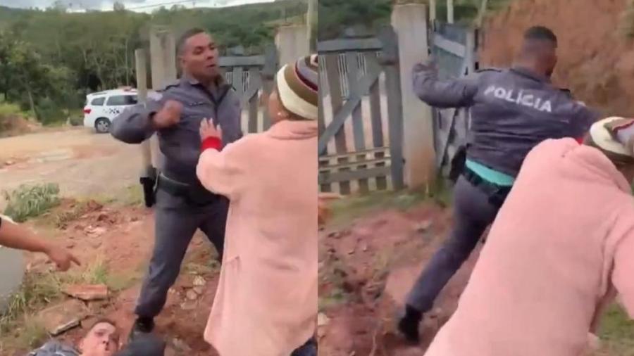Vídeo: idosa leva soco de policial durante confusão entre vizinhos