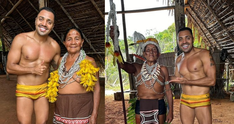 Tirullipa faz visita surpresa a indígenas no Amazonas e defende floresta: ‘isso é história’